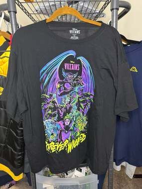 Disney Villains Forever Wicked Graphic T-Shirt Black Size XL